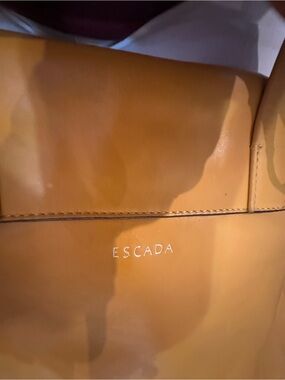 Escada Tan Leather Shoulder Bag with Subtle Logo